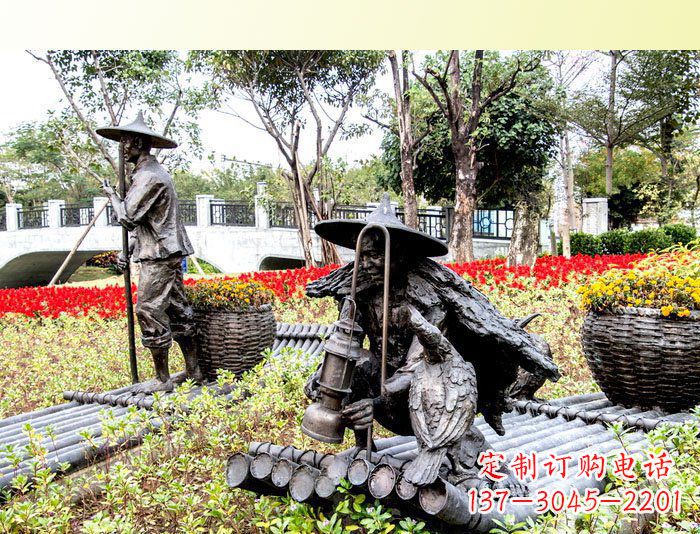 烟台把渔民的生活经历融入雕塑——公园人物渔夫铜雕塑