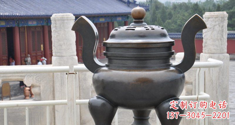 烟台高雅香炉铜雕,景观雕塑装置