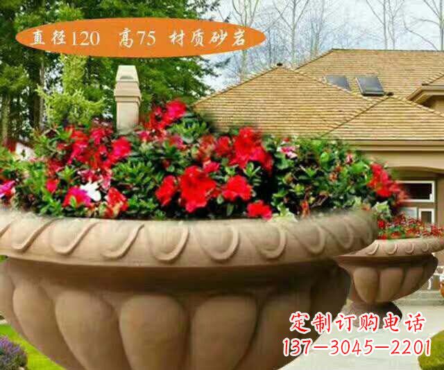 烟台高端砂岩花盆雕塑