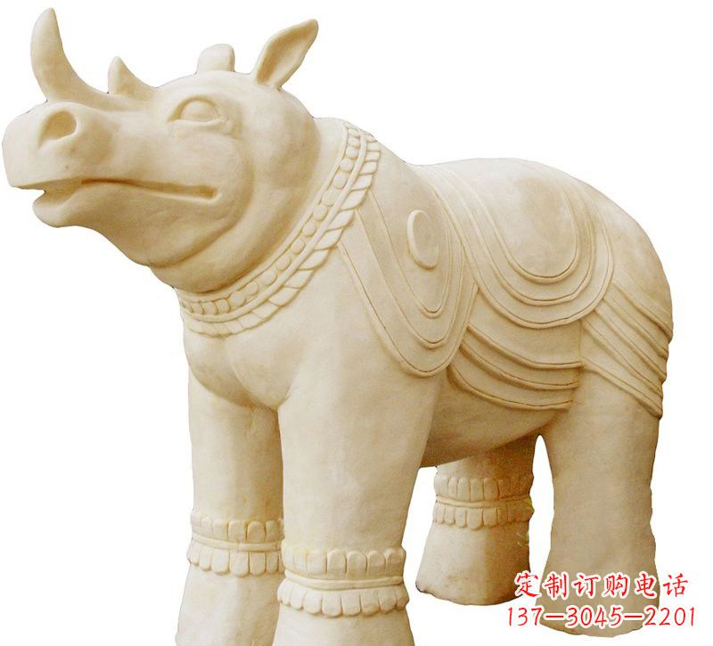 烟台砂岩犀牛雕塑
