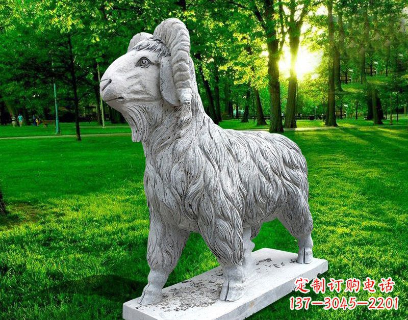 烟台欣赏大自然的魅力,园林装饰,定制精美山羊石雕