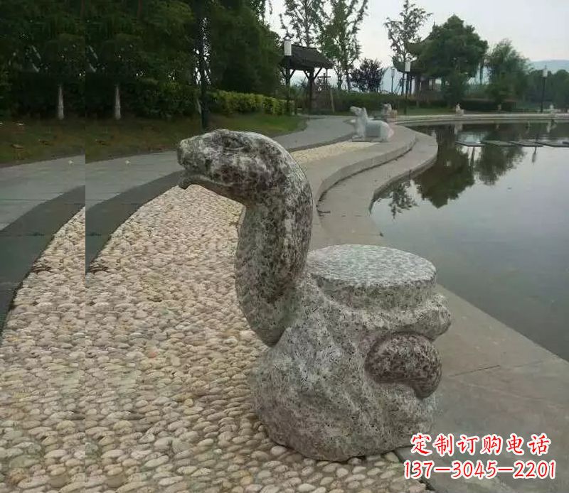 烟台中领雕塑-十二生肖蛇石雕