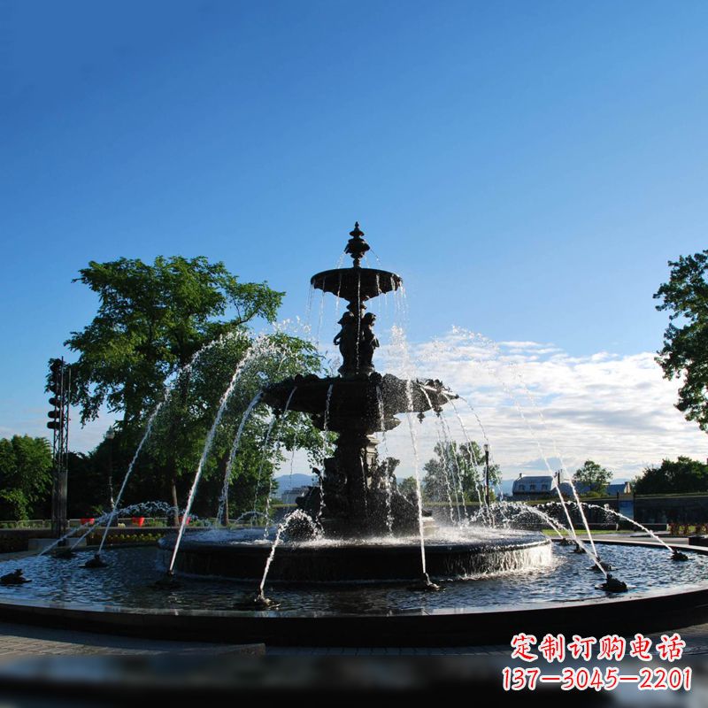 烟台公园石雕喷泉水景雕塑