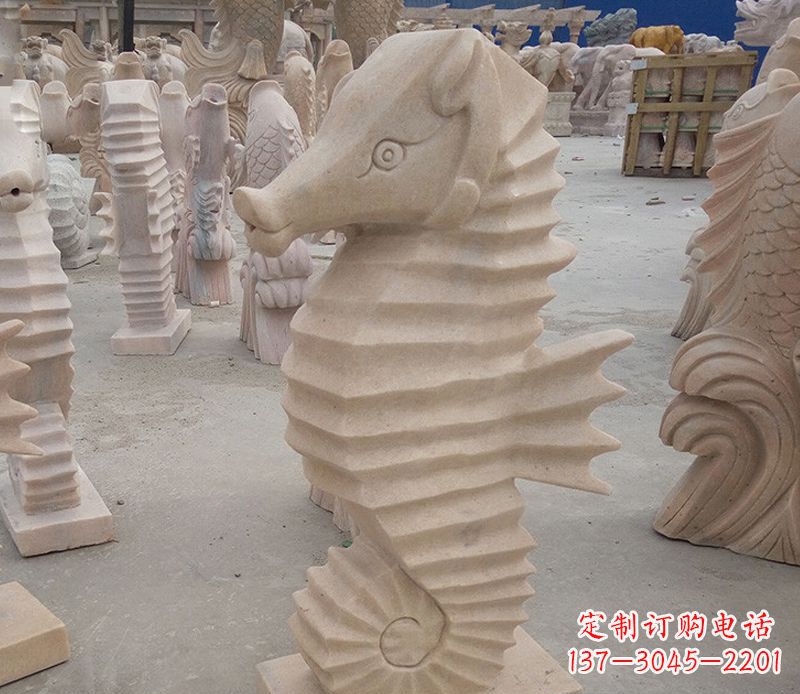 烟台海马石雕塑——精美的艺术美学