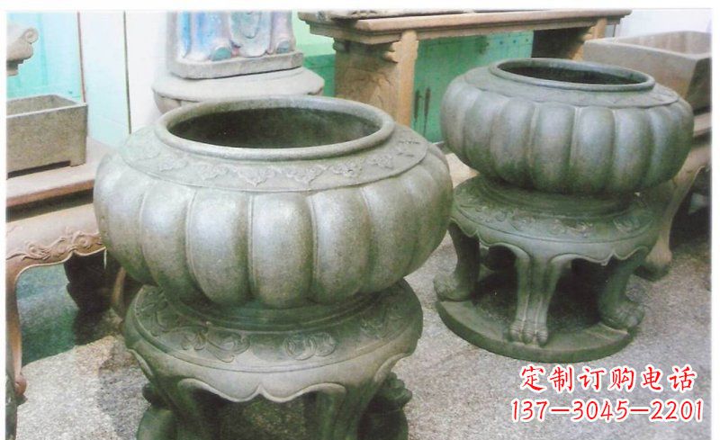 烟台铜质公园水缸雕塑