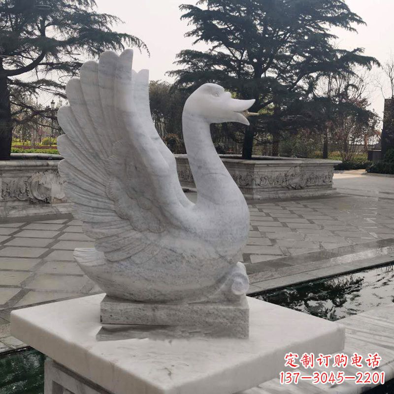 烟台精致的天鹅石雕塑