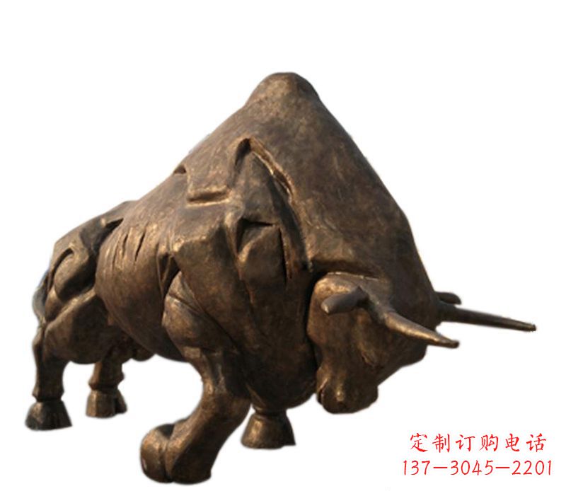 烟台铜雕独特的历史图案——拓荒牛雕塑
