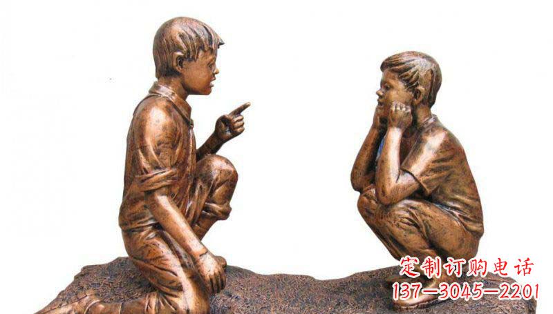 烟台专业定制小品铜雕-尊贵的雕塑男孩
