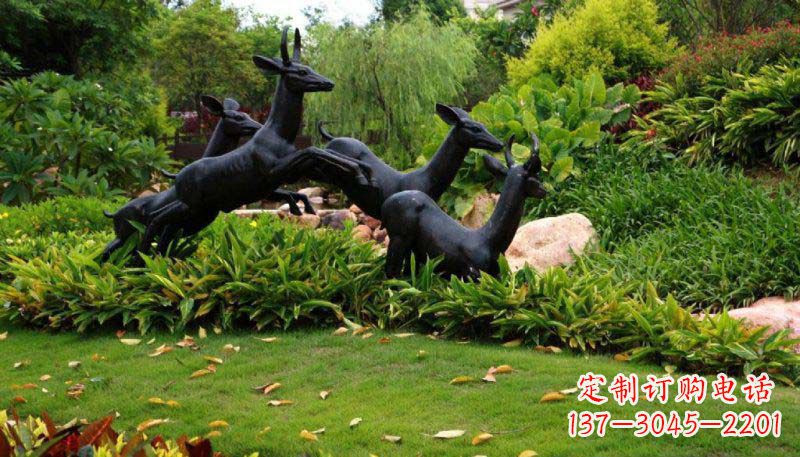 烟台活力无限的动物铜雕