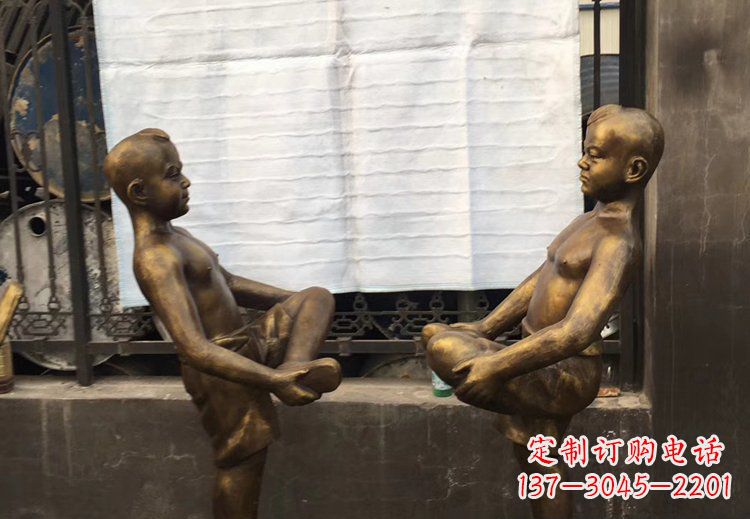 烟台公园铜雕童年精美儿童雕塑