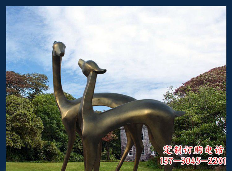 烟台 优雅铜鹿风格雕塑