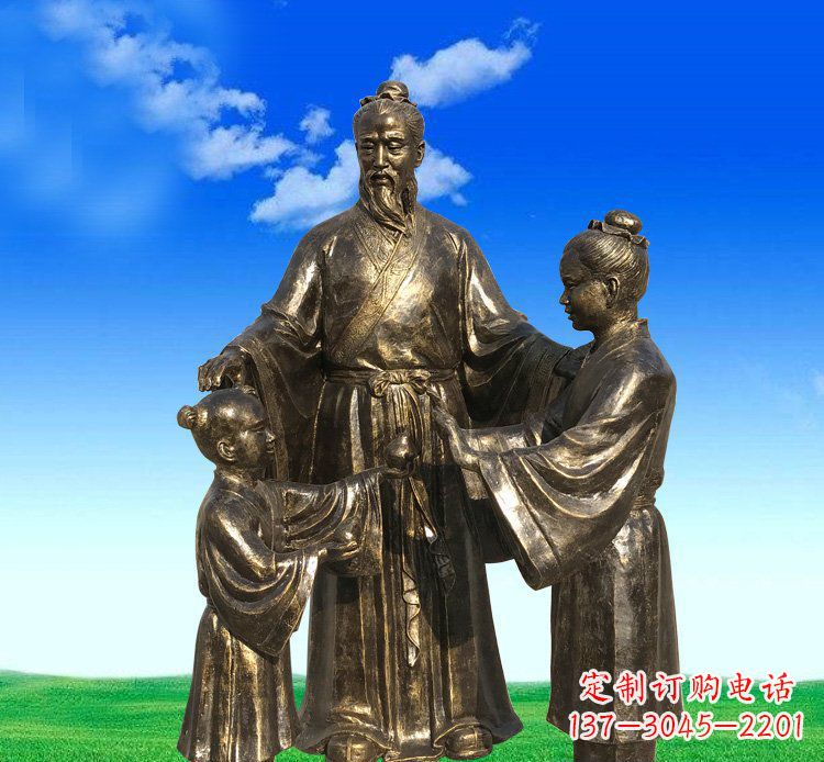烟台铜雕艺术精美人物雕塑——孔融让梨