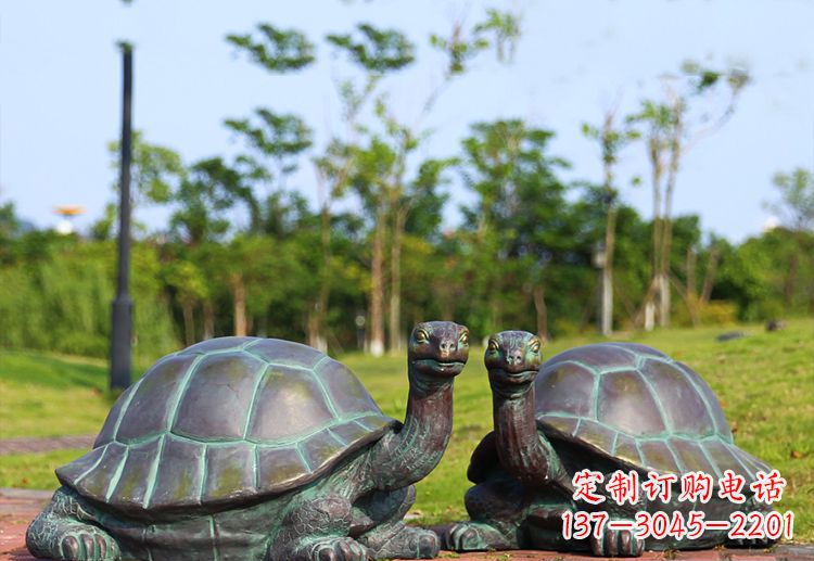 烟台公园乌龟铜雕