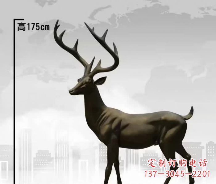 烟台公园小鹿铜雕