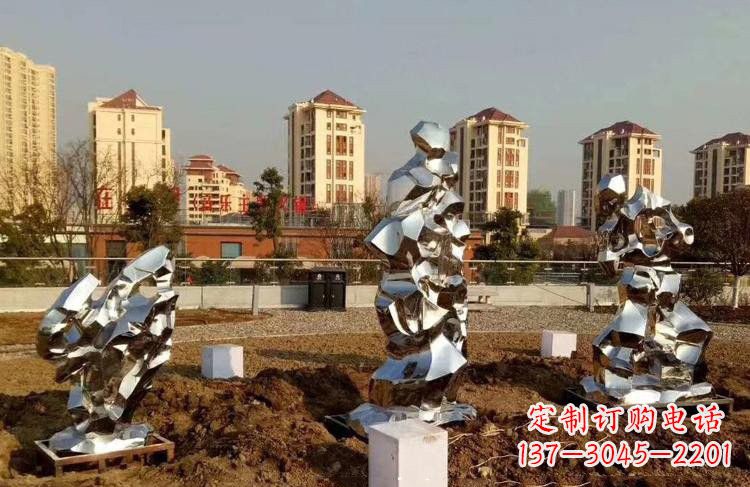 烟台定制公园小区不锈钢太湖石雕塑