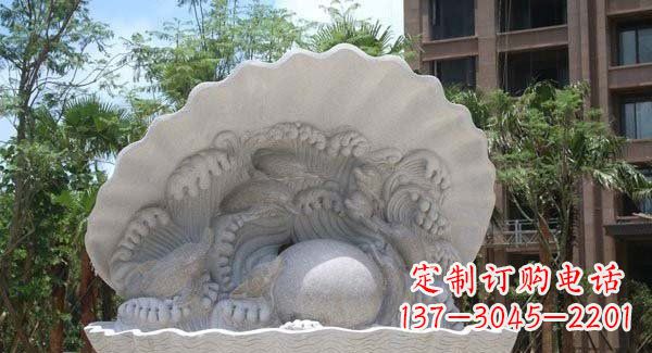 烟台公园小区动物喷泉石雕