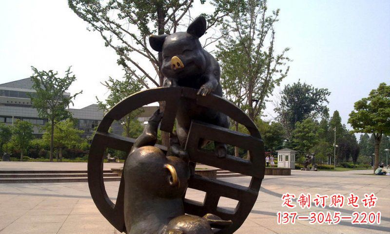烟台优雅而富有表现力的动物铜雕