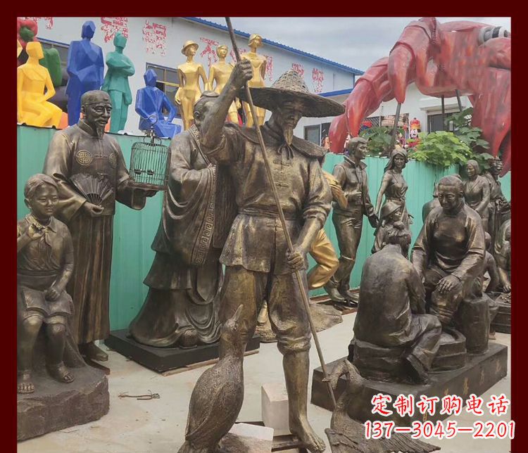 烟台新中式鸬鹚铜雕塑
