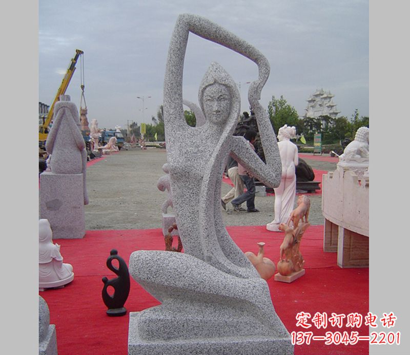 烟台中领雕塑定制精美瑜伽美女雕塑