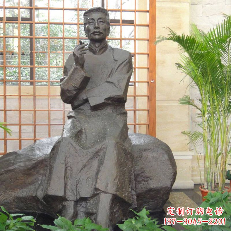 烟台中领雕塑|传承历史文化的鲁迅铜雕像