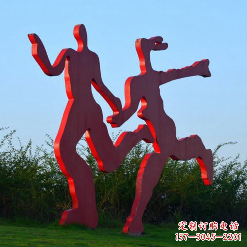 烟台情侣心剪影雕塑