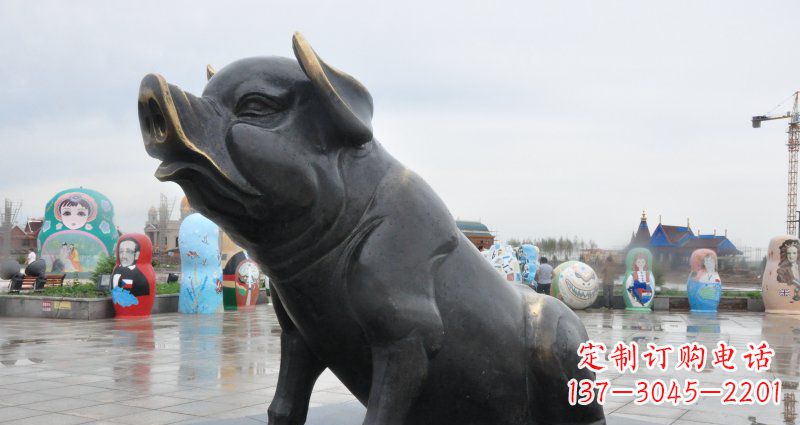 烟台活力四射的动物铜雕塑