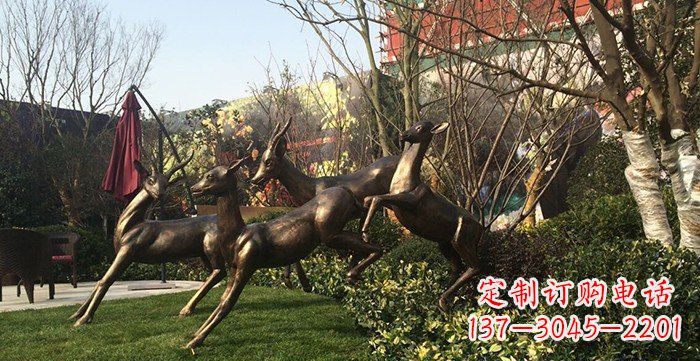 烟台中领雕塑精美铜鹿动物雕塑