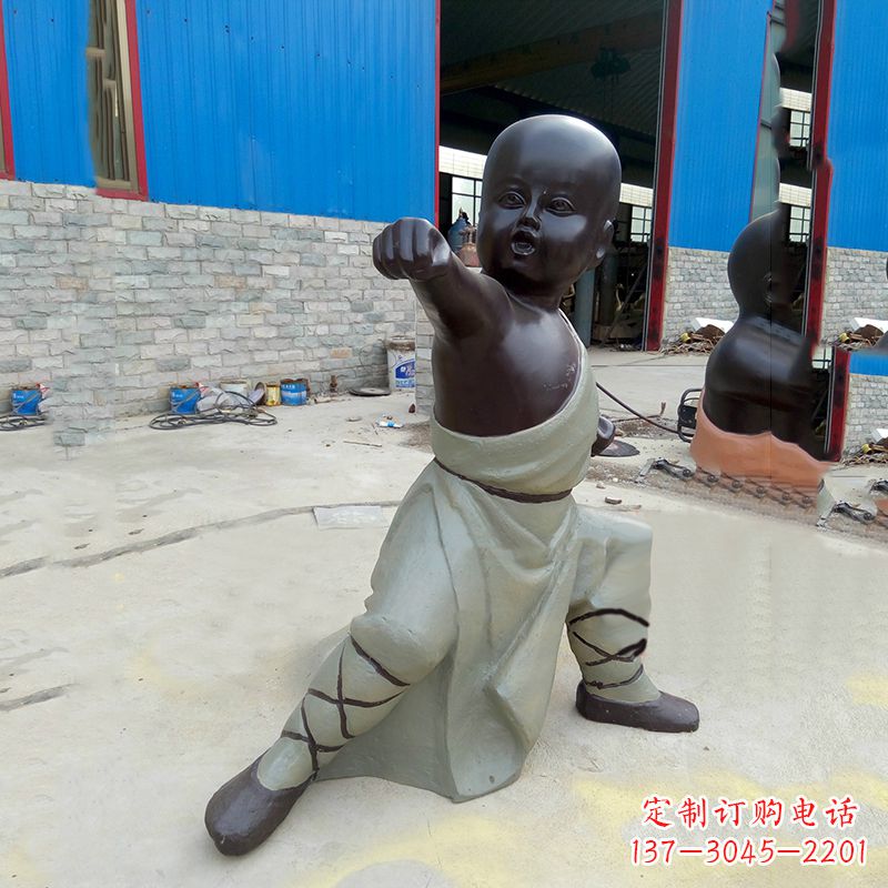 烟台功夫和尚铜雕塑