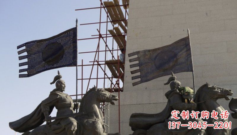 烟台古代将军景区铜雕