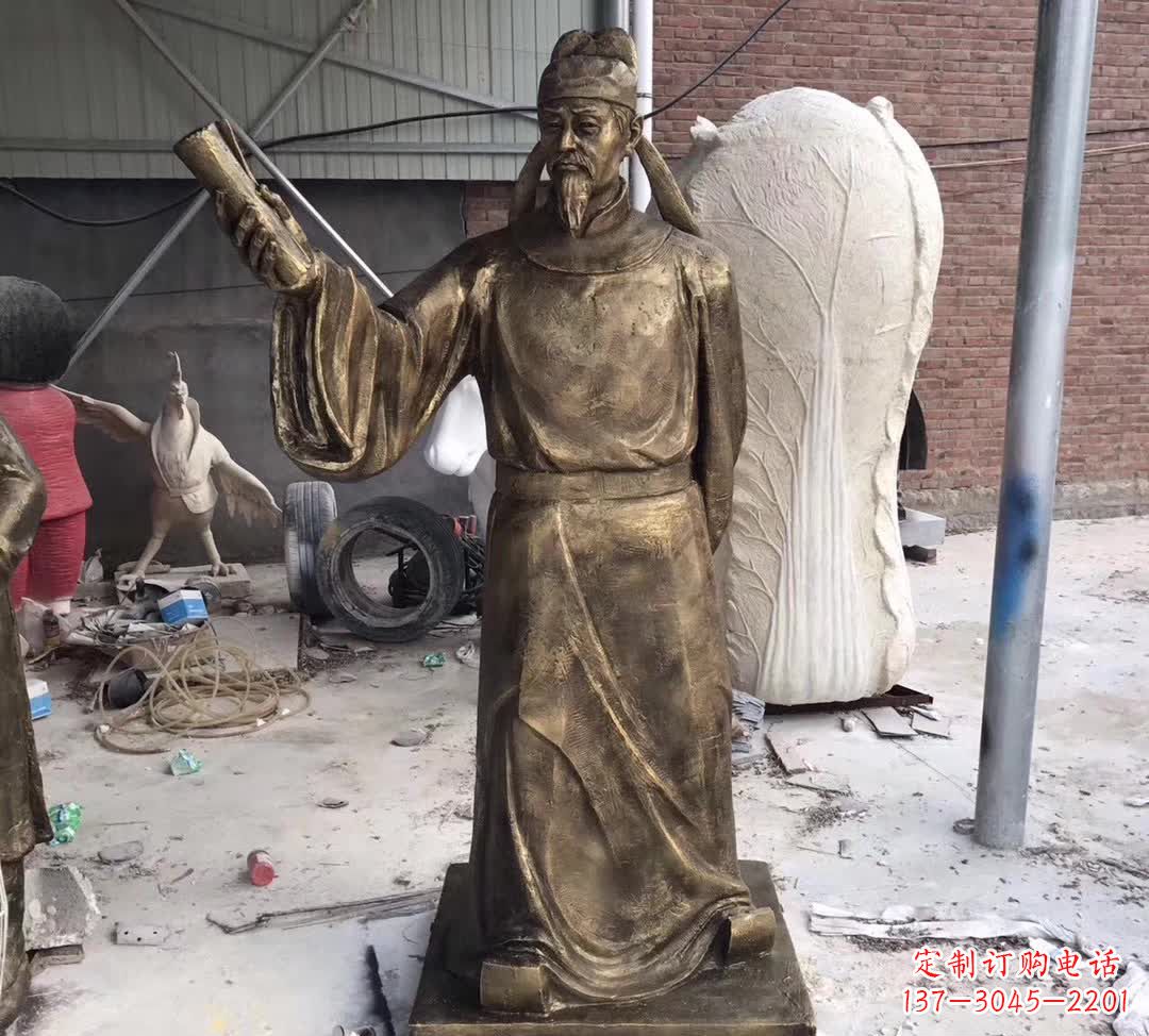 烟台古代李白铜雕