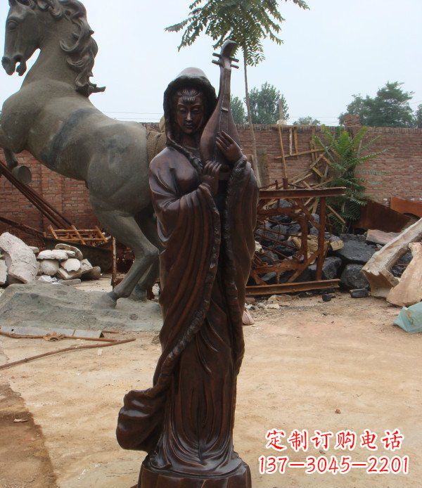 烟台古代美女公园人物铜雕 (2)