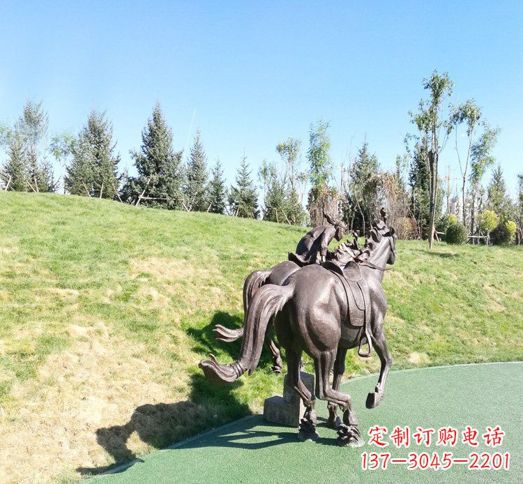 烟台古代马术人物铜雕