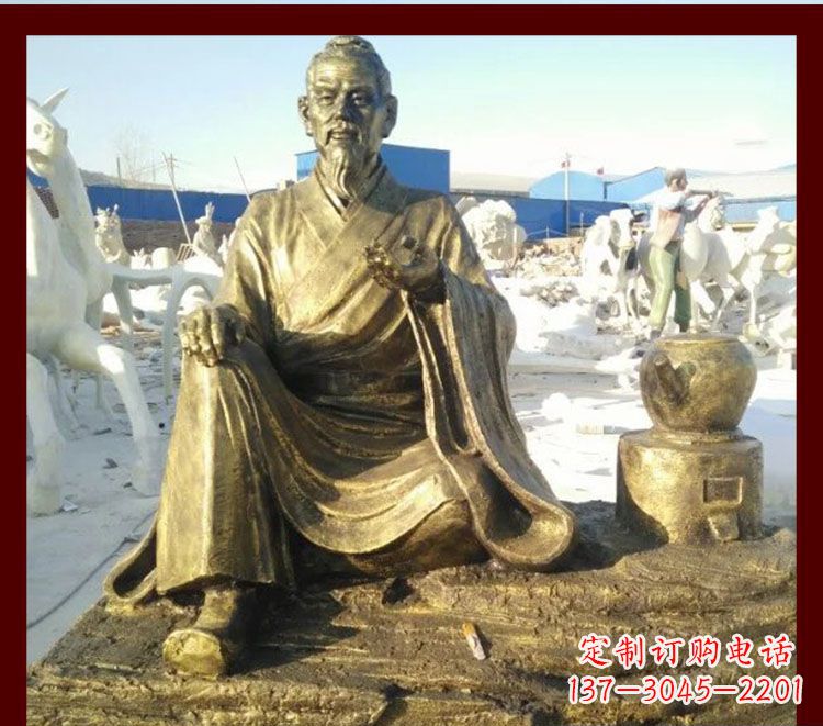 烟台张仲景雕塑——杰出古代名人熬中药的传奇