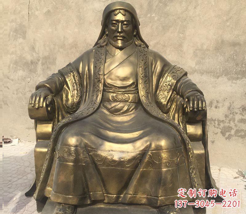 烟台古代名人成吉思汗铜雕