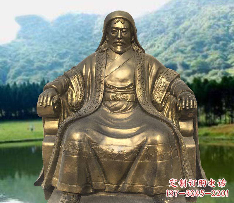 烟台古代名人成吉思汗铜雕2
