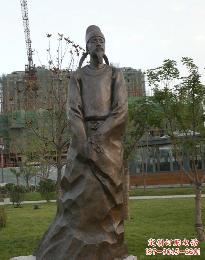 烟台精美古风犹存,高雅李白铜雕