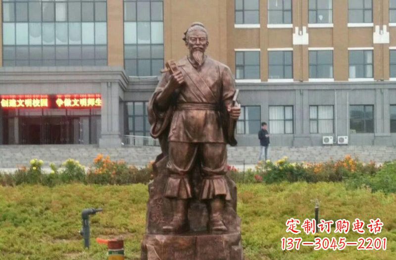 烟台传承古代名人铜雕——鲁班雕像