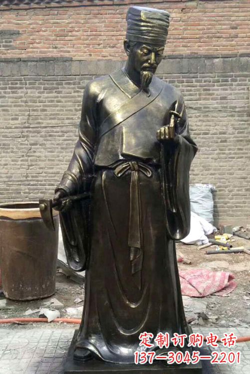 烟台古代名医李时珍铜雕像