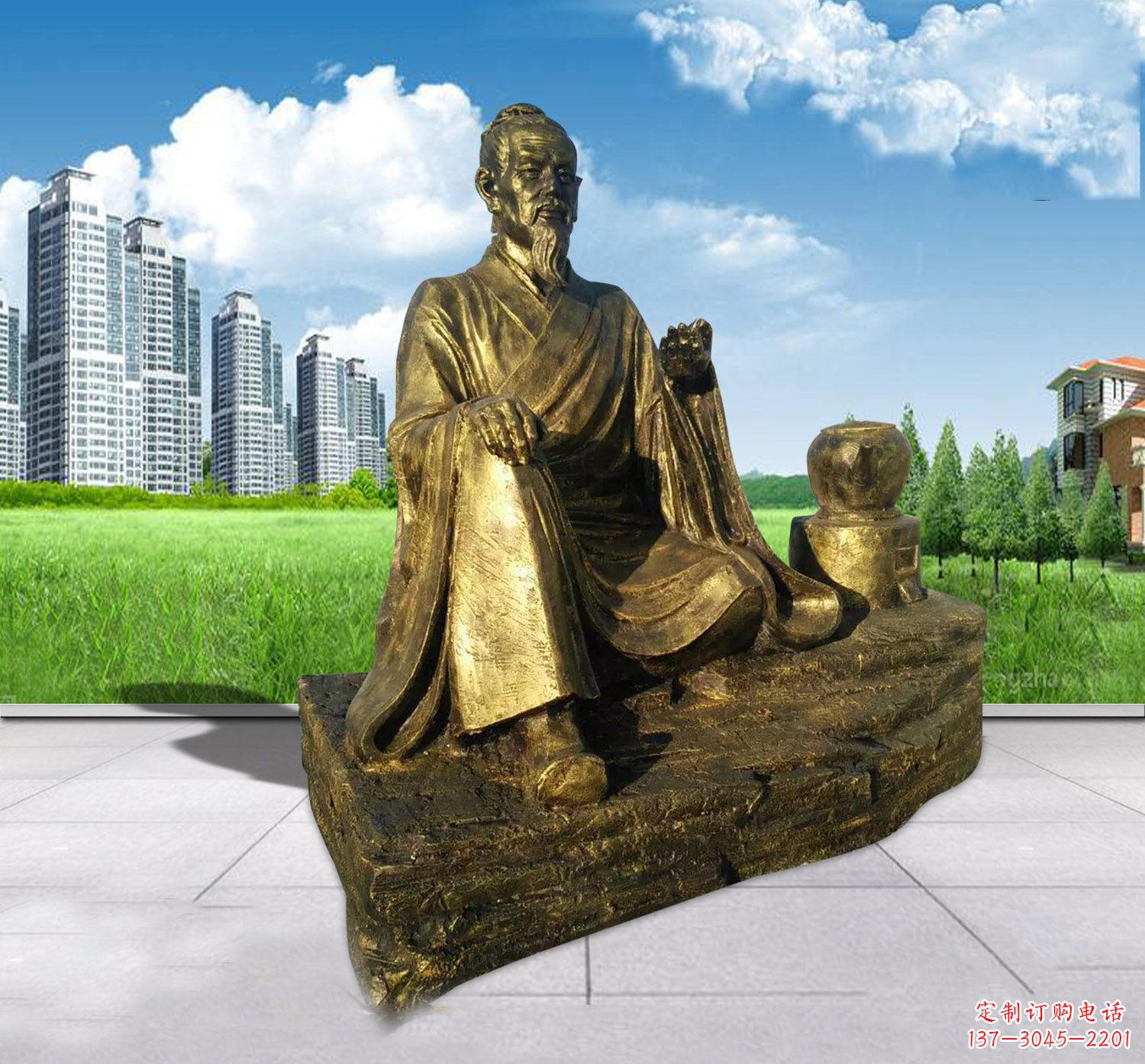 烟台匠心独运——中领雕塑张仲景铜雕