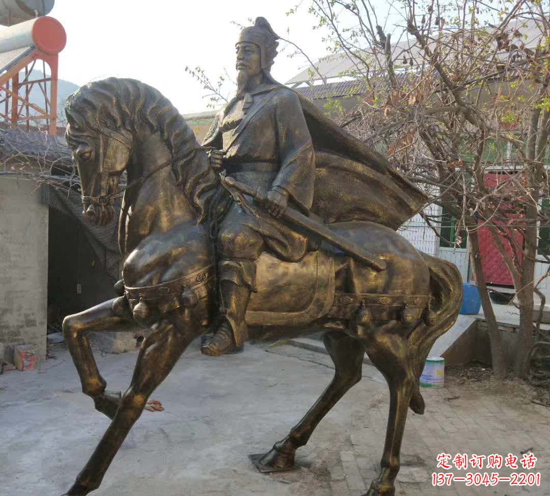 烟台古典风格骑马人物铜雕塑