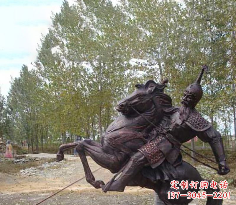 烟台古典风格骑马人物雕塑