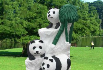 烟台公园大熊猫雕塑
