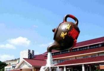 烟台传统铜质茶壶雕塑
