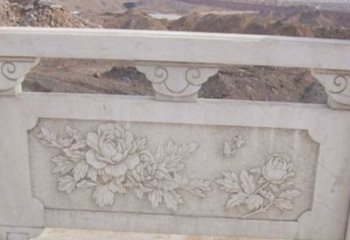 烟台牡丹花浮雕石栏板景观雕塑