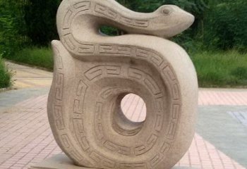 烟台砂岩动物蛇雕塑