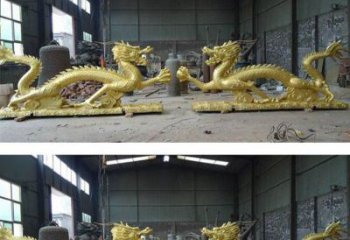 烟台古典传统双龙戏珠铜雕塑