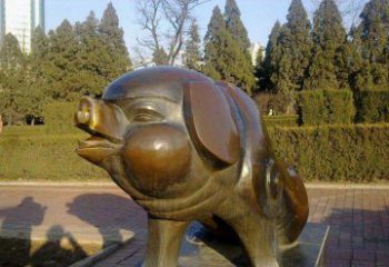 烟台定制公园猪铜雕