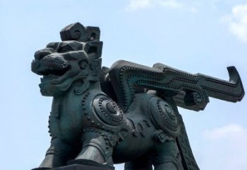 烟台中领雕塑-铜制獬豸雕塑