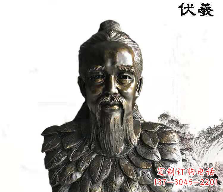 烟台经典古神伏羲雕像,文化艺术绽放光芒