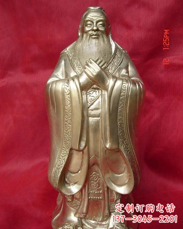 烟台古代人物孔子铜雕